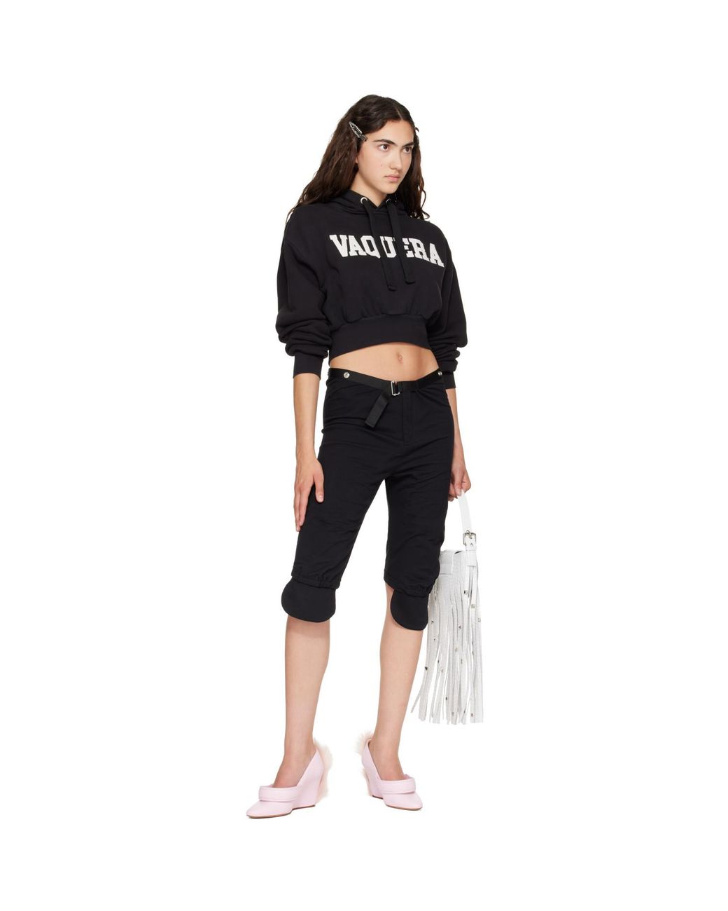 VAQUERA Pink Leather Shearling Heels