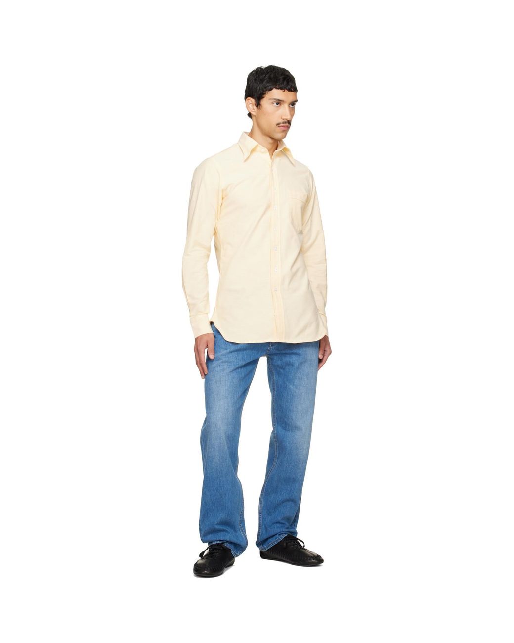 Drake's Natural Cotton Oxford Cloth Button-Down Shirt for men