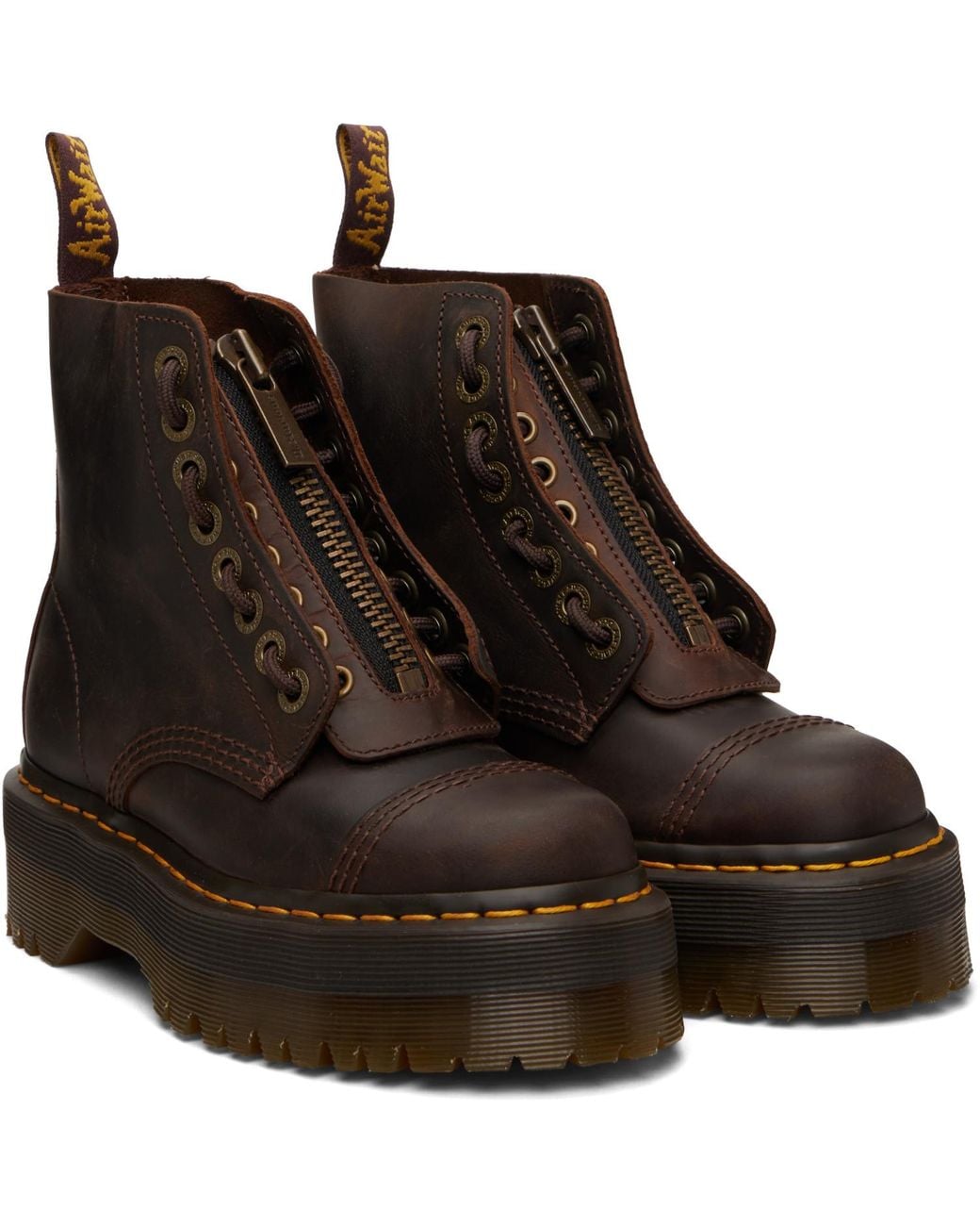 Dr. Martens Black Sinclair Crazy Horse Leather Platform Boots