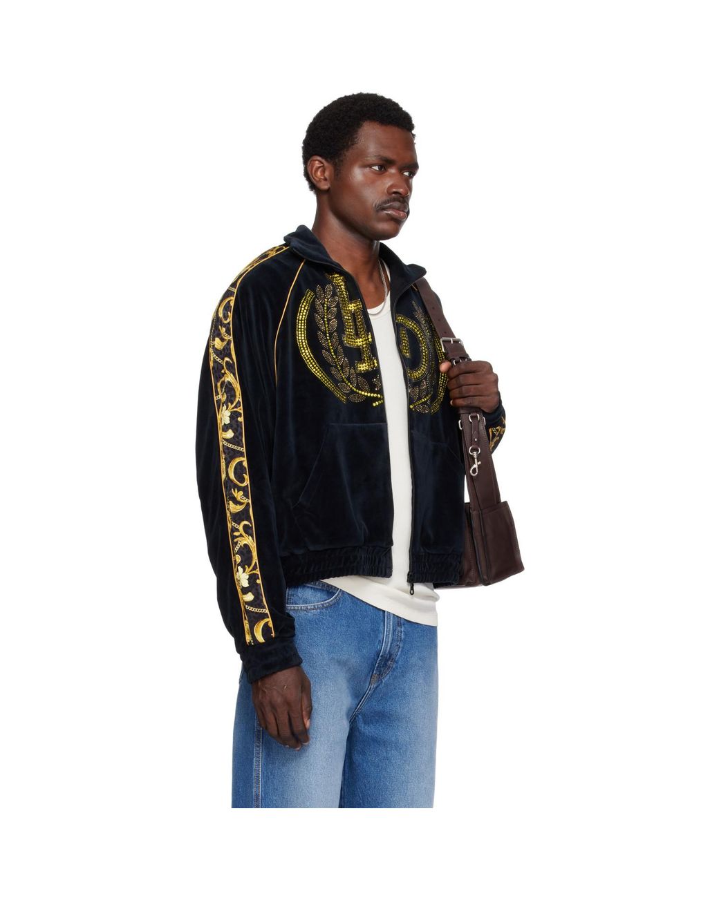 Lu'u Dan Black Supa-Sleaze Track Jacket for men