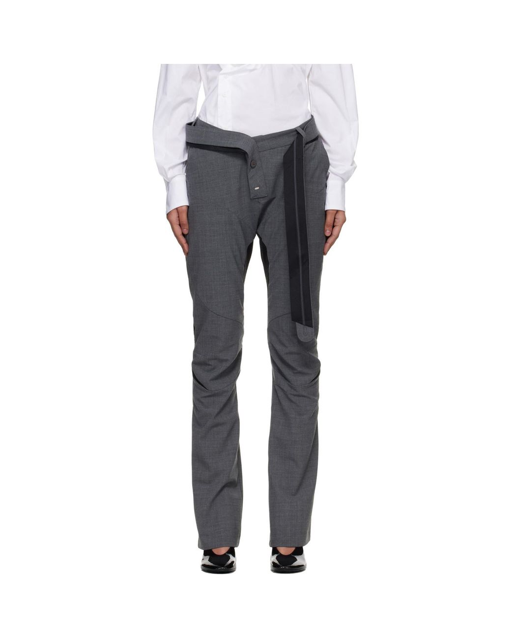 OTTOLINGER Black Slim Multiline Suit Trousers