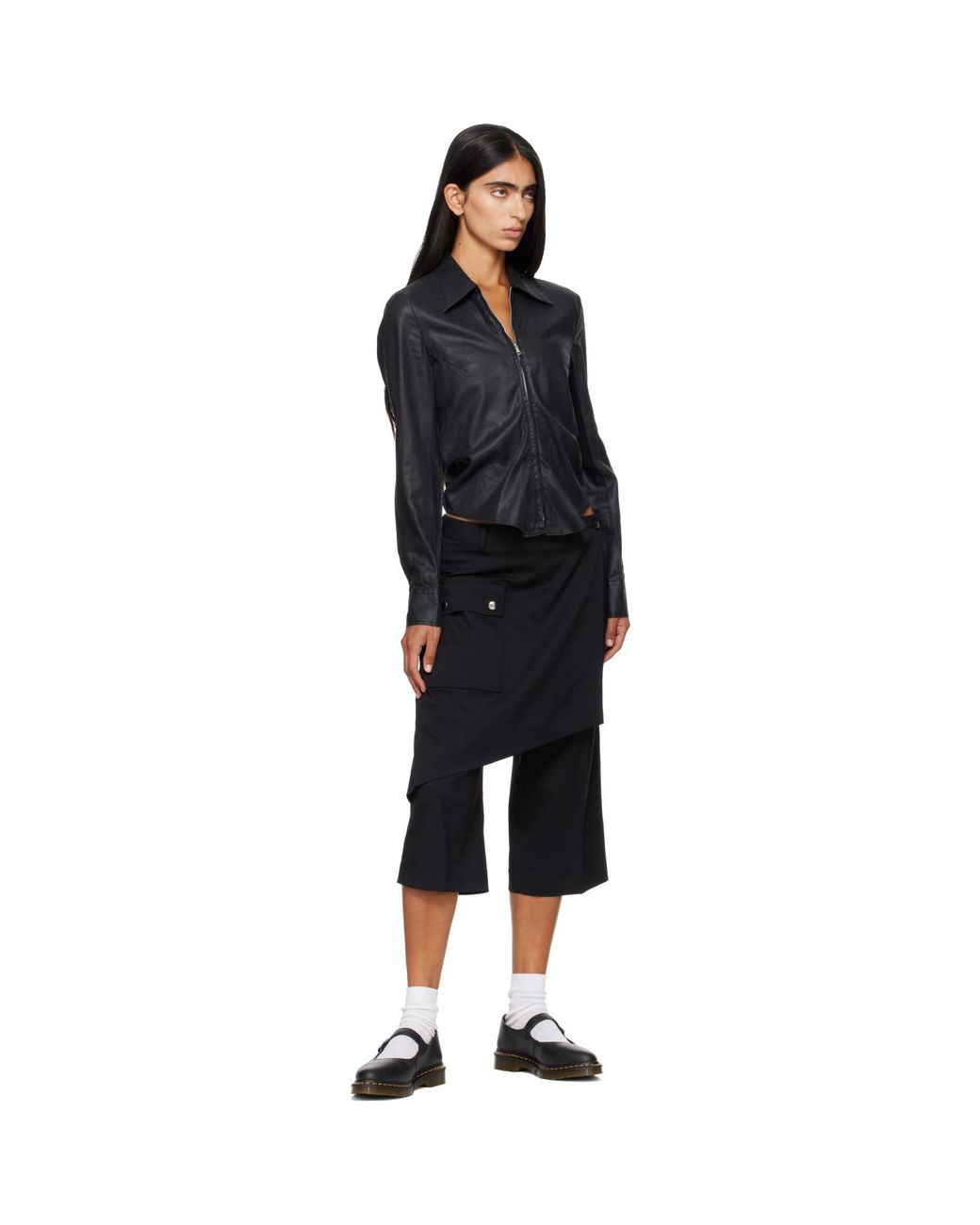 Dr. Martens Black Elphie Virginia Leather Mary Jane Flats