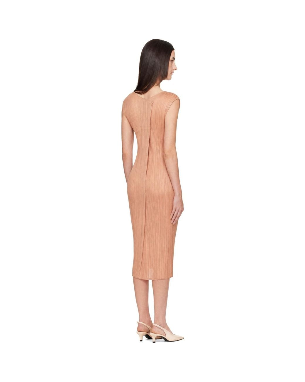 Pleats Please Issey Miyake Multicolor Monthly Colors June Midi Dress