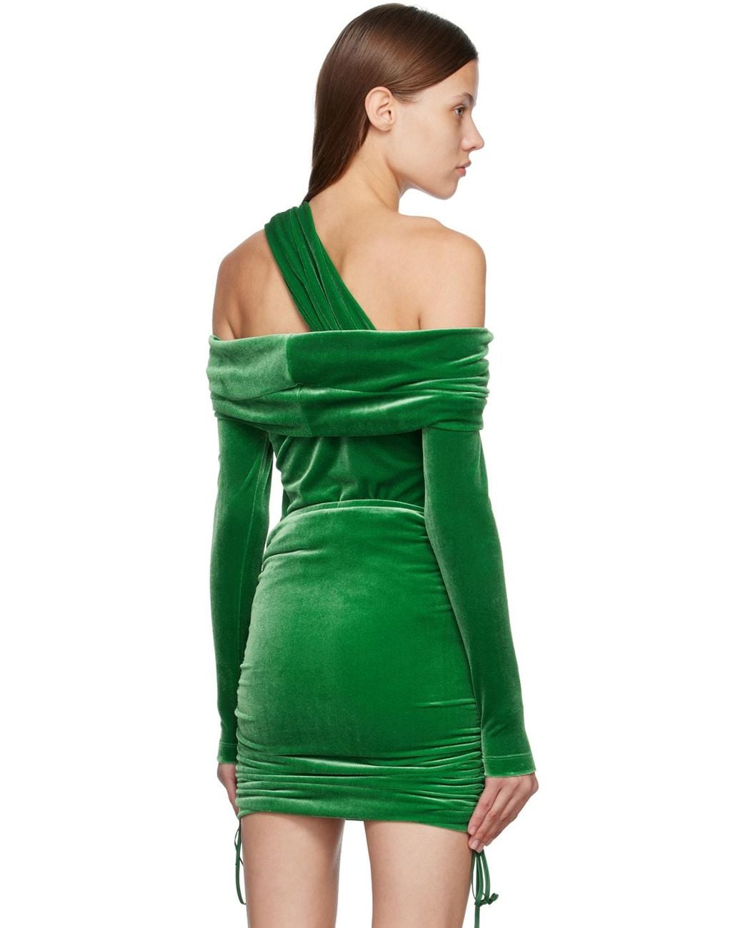 Pushbutton Green Draped Blouse