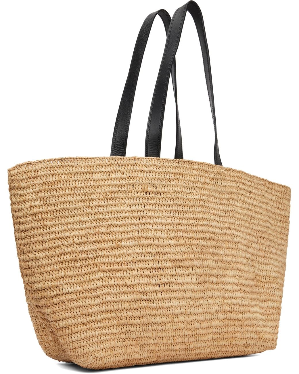 AMI Brown Natural Raffia Ami De Coeur Tote