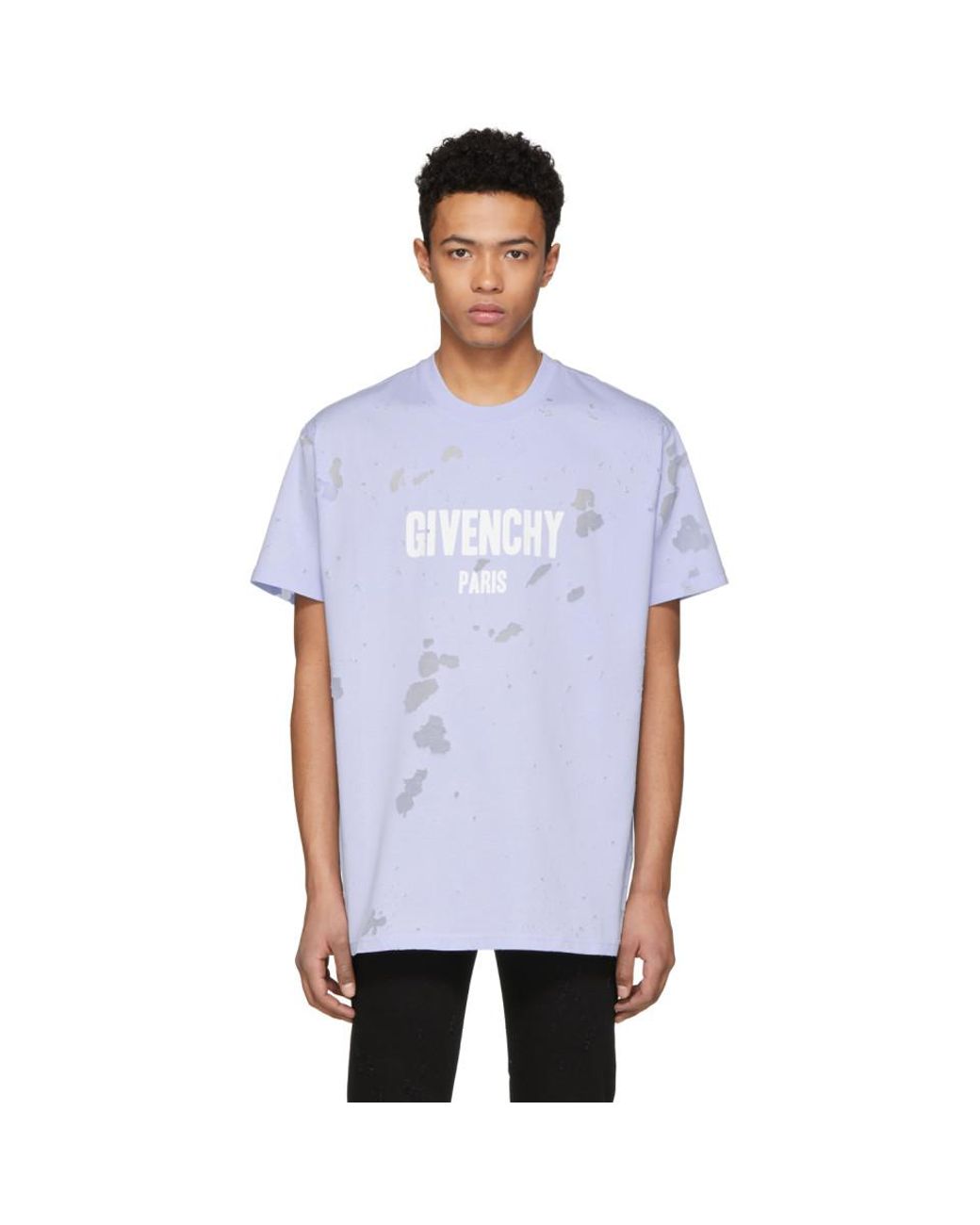 Givenchy Blue Distressed Colombian T-shirt for Men | Lyst