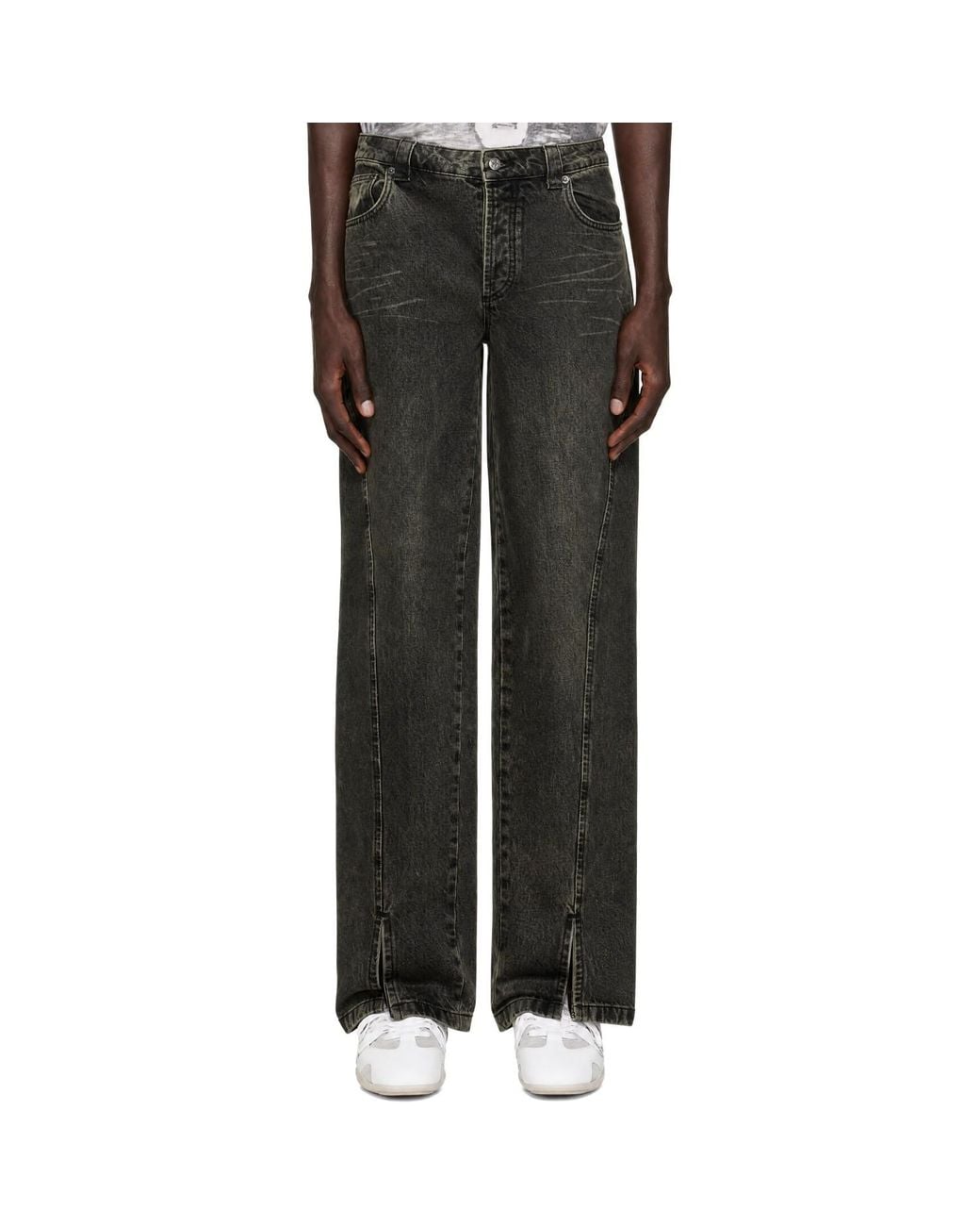 AVAVAV Black Straight Stonewash Jeans for men