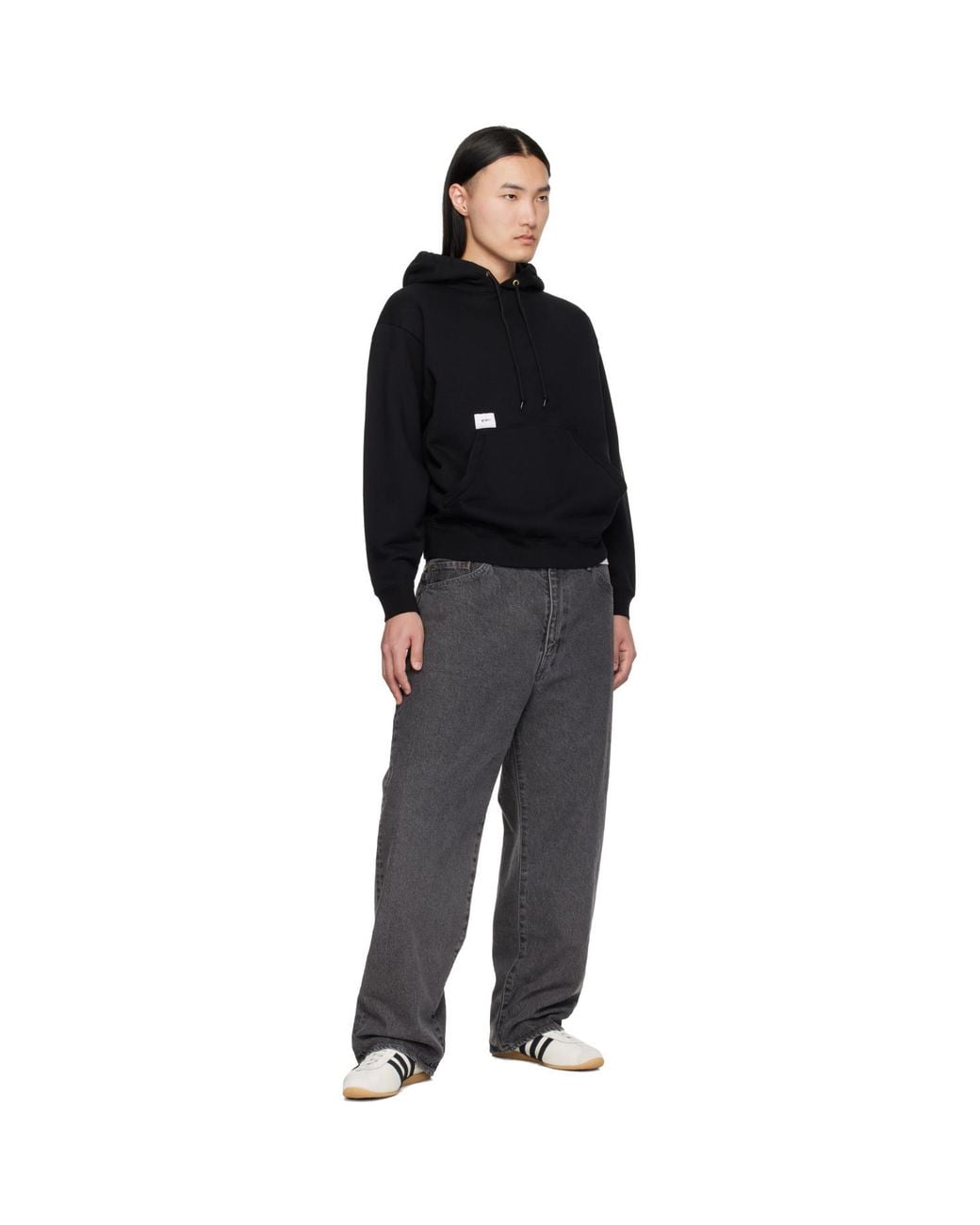 (w)taps Black Sign-Yd Hoodie for men