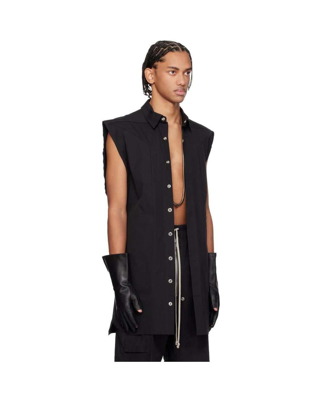 Rick Owens Black Temple Jumbo Sl Overshirt for men