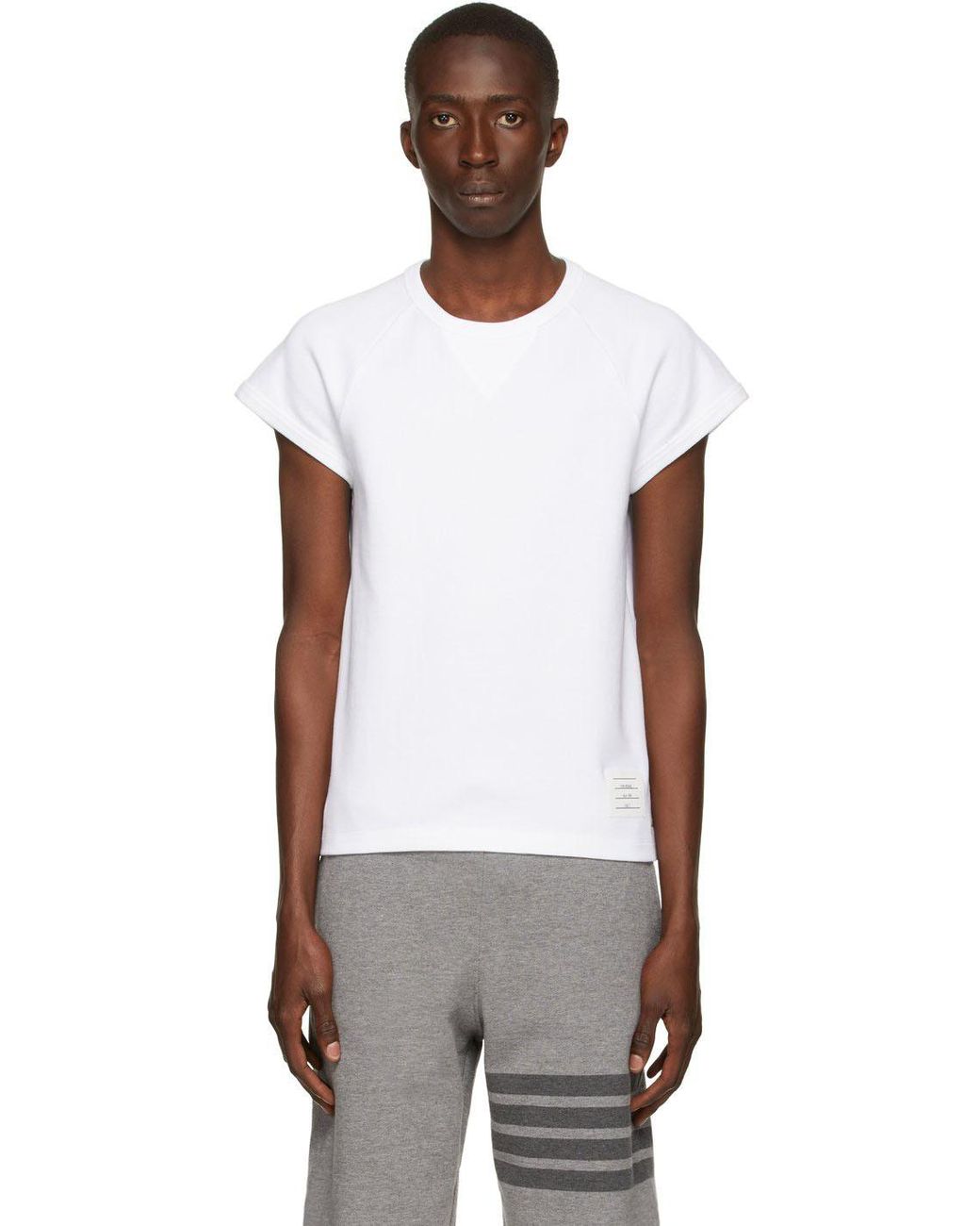 Thom Browne Cotton White Milano Muscle T-shirt for Men | Lyst