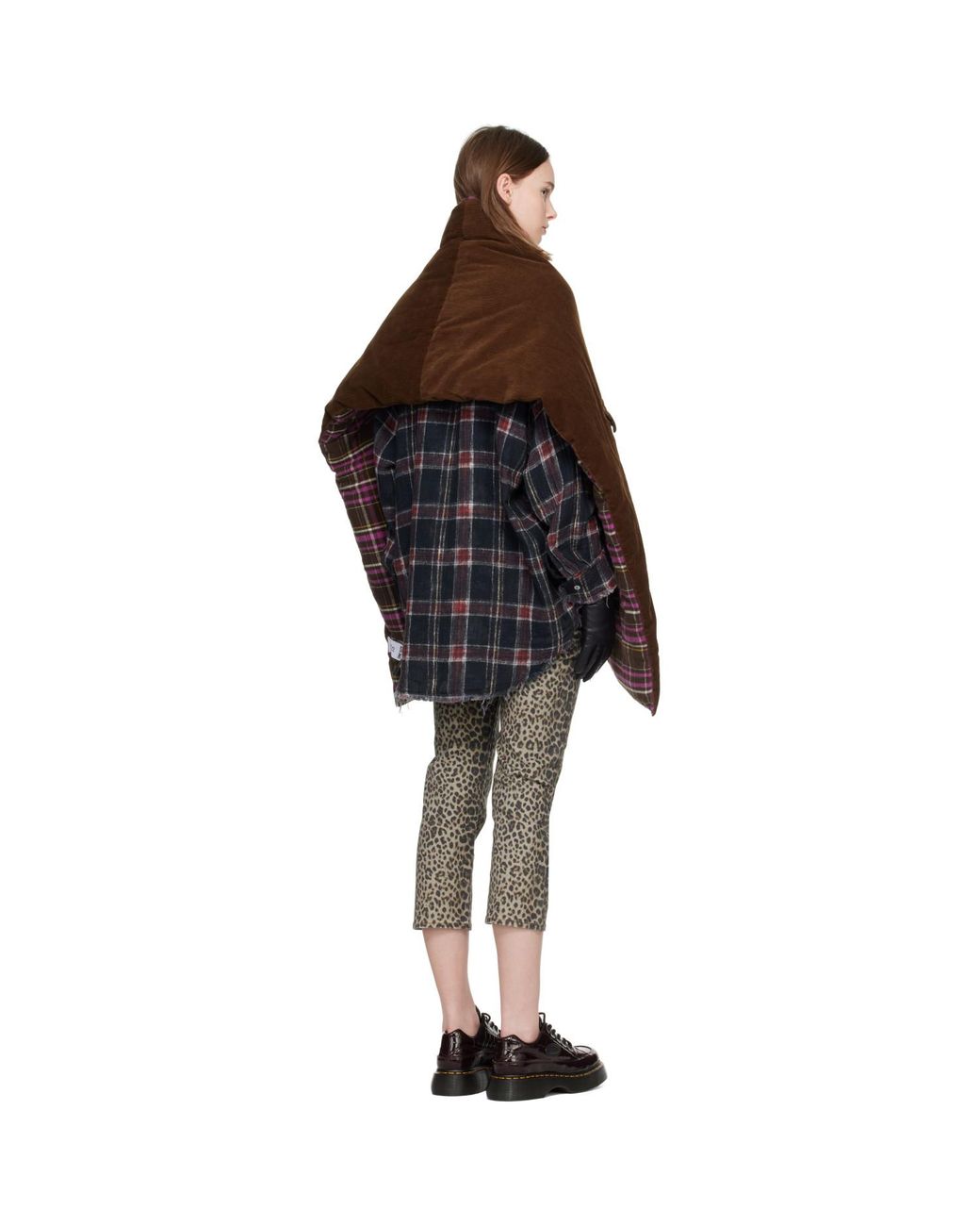 R13 Brown Padded Utility Scarf