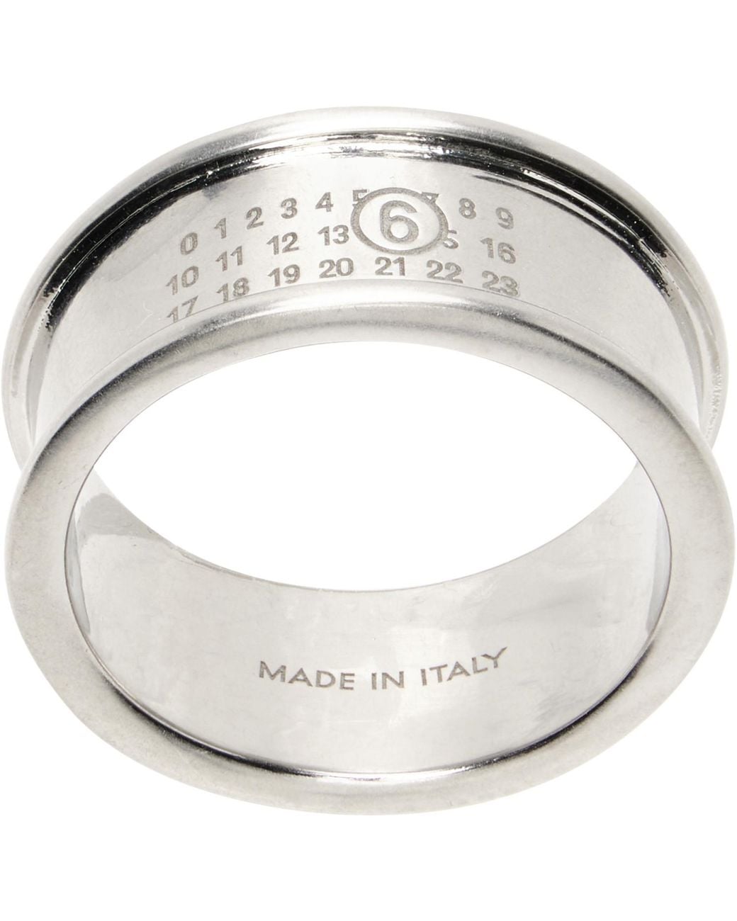 MM6 by Maison Margiela Metallic Logo Band Ring for men