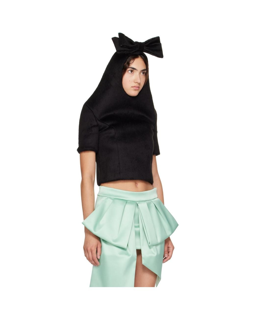 VAQUERA Black Neoprene Bow Top