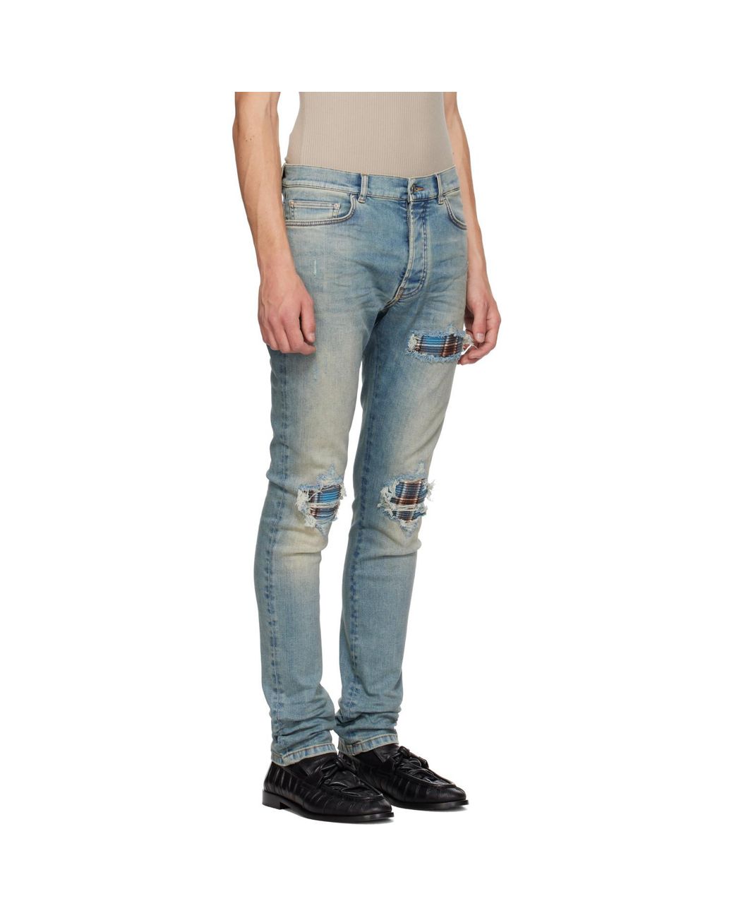 Amiri Blue Flannel Mx1 Jeans for men