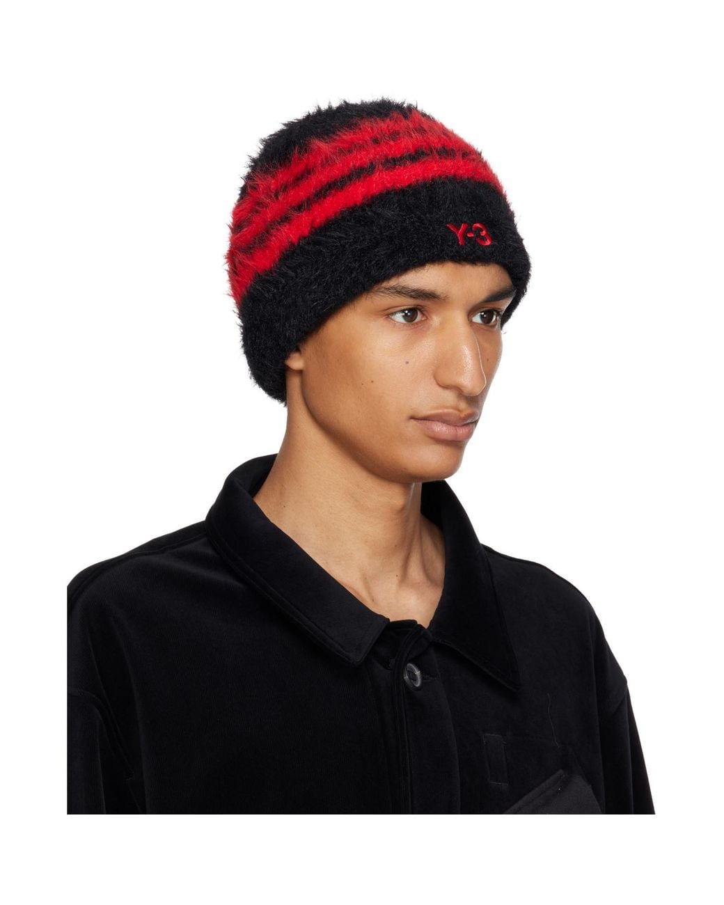 Y-3 Black Stripes Beanie for men