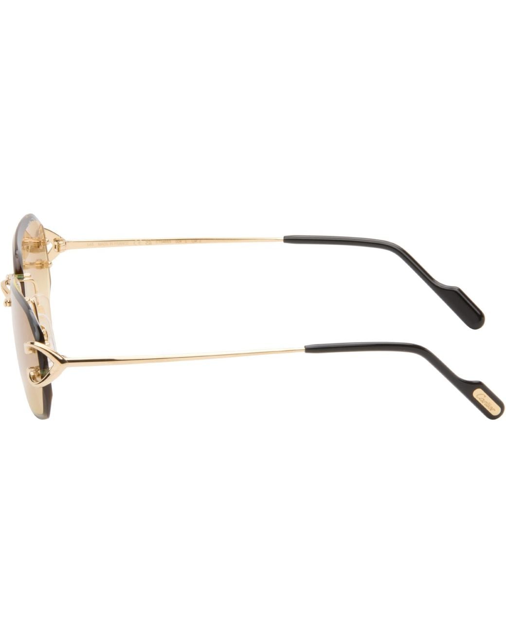Cartier Natural Signature C Pilot Metal Sunglasses