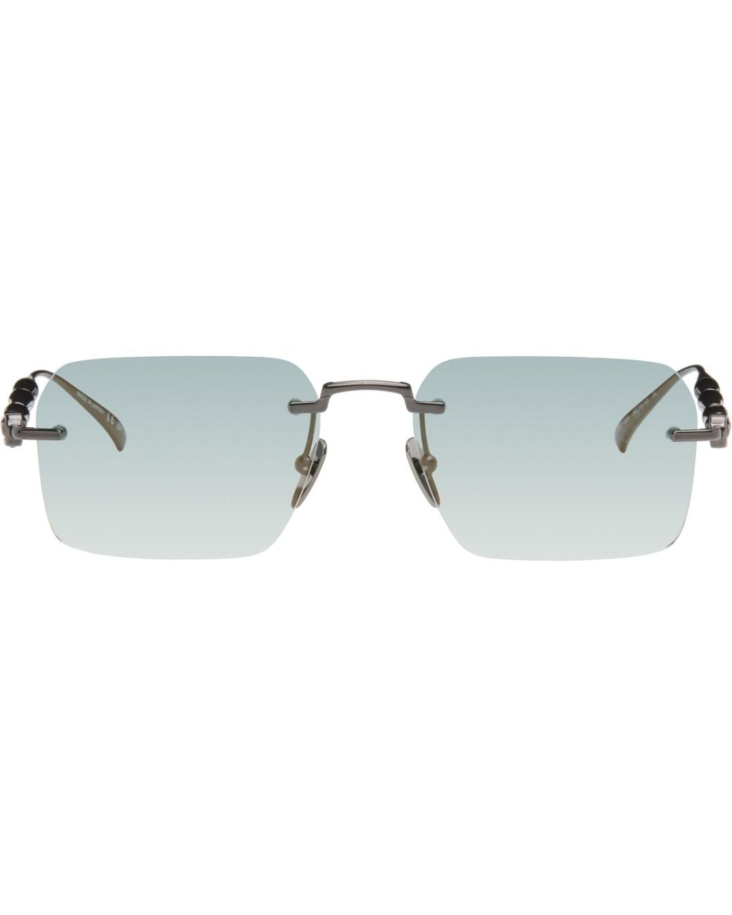 Gucci Blue Frameless Rectangular Sunglasses for men