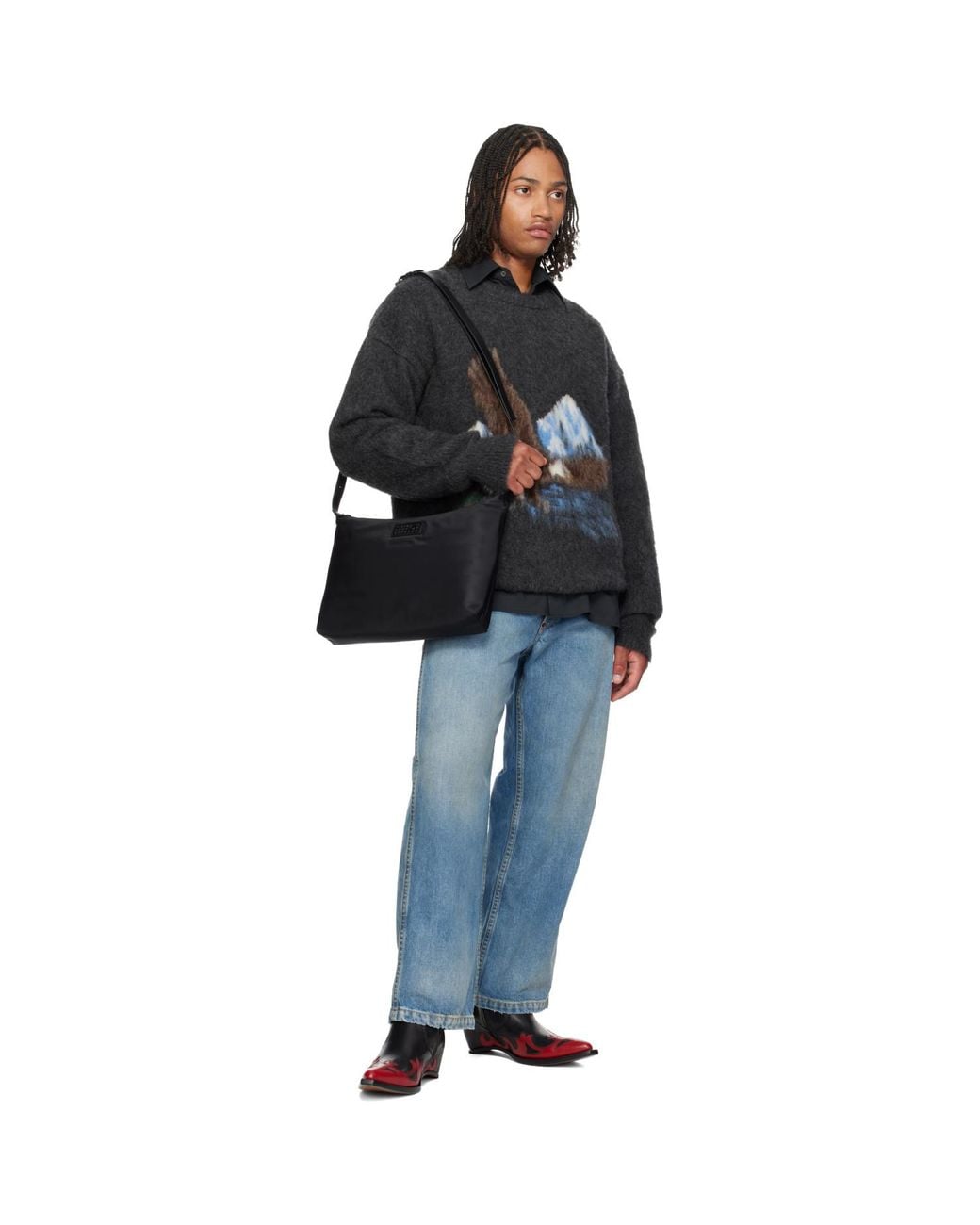 MM6 by Maison Margiela Black Numeric Crossbody Bag for men