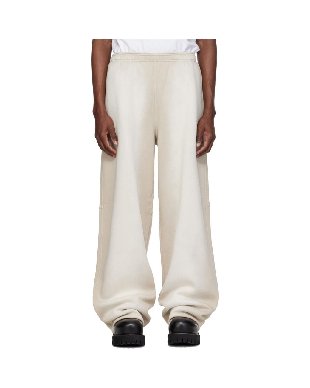 Alexander Wang White Allover Hotfix Mid-Rise Sweatpants for men