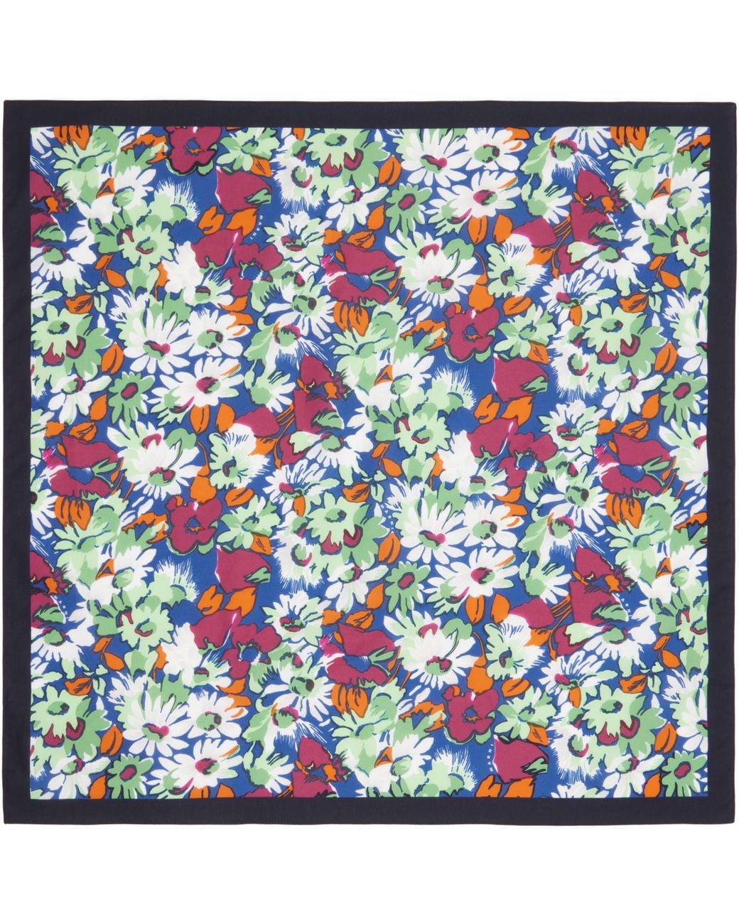 Marni Blue Floral Poplin Scarf for men