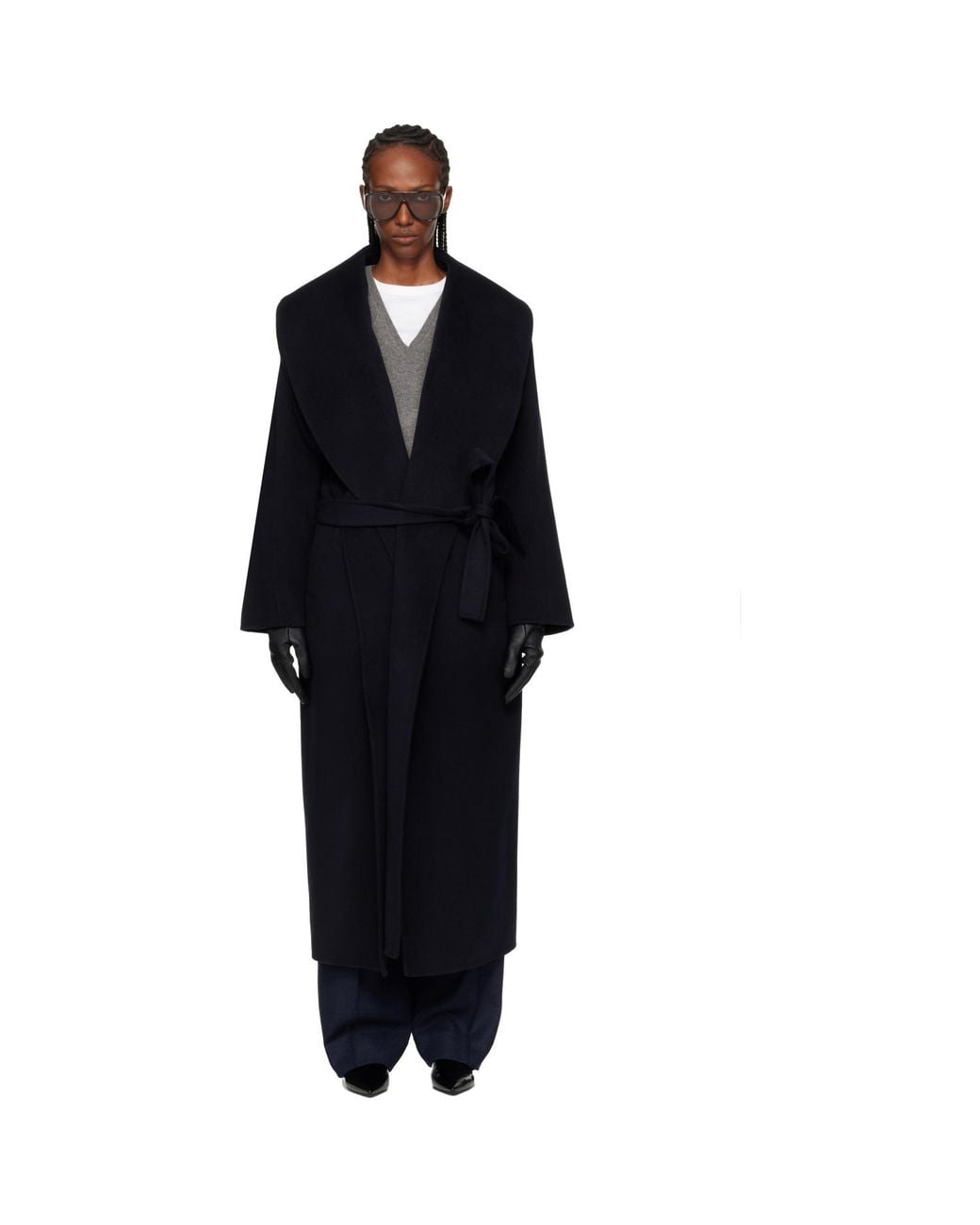Rohe Black Signature Double-Faced Scarf Coat