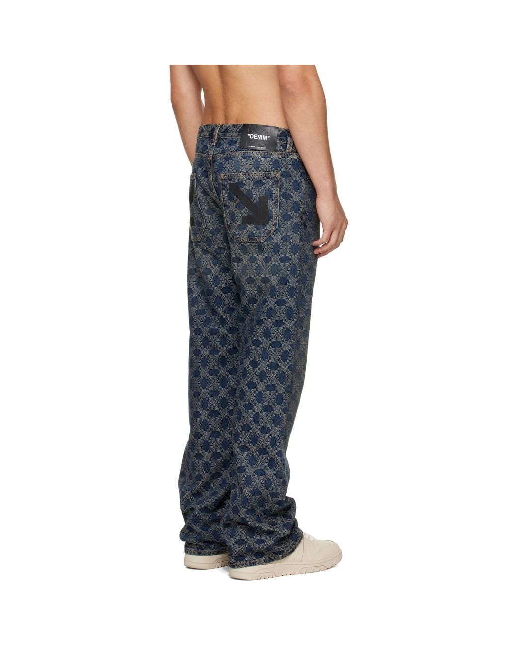 Off-White c/o Virgil Abloh Blue Arrow Monogram Slim Relax Jeans for men