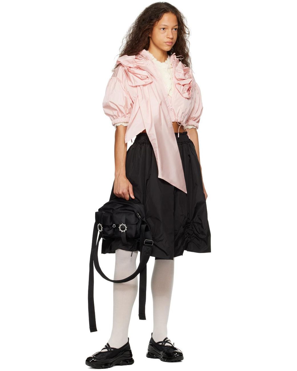 Simone Rocha Crystal Buckle Tracker Ballerina Sneakers in