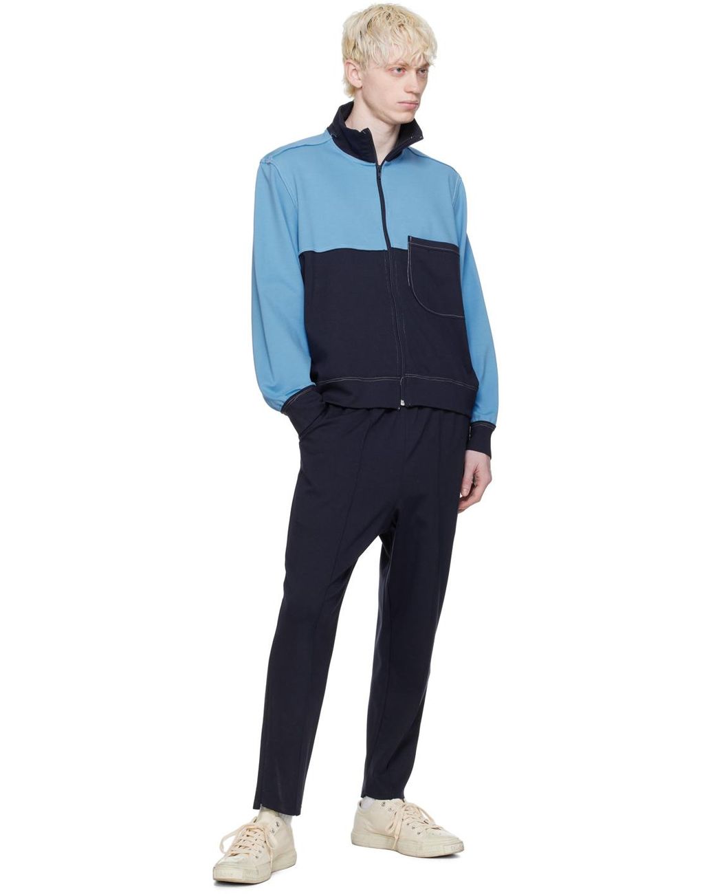 Camiel Fortgens Colorblocked Track Jacket in Blue for Men | Lyst 