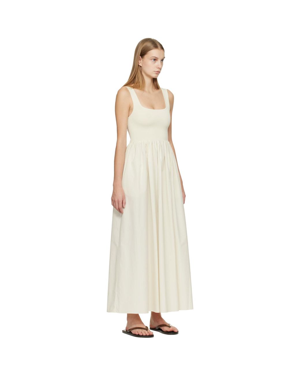 Matteau Black Off- Knit & Cotton Maxi Dress