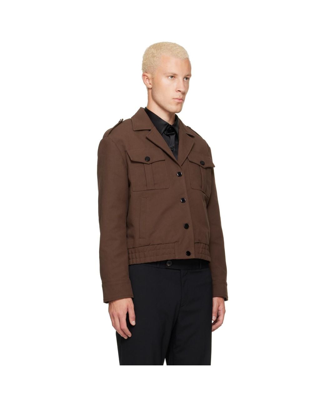 Ernest W. Baker Brown Ssense Exclusive Military Bomber Jacket for men