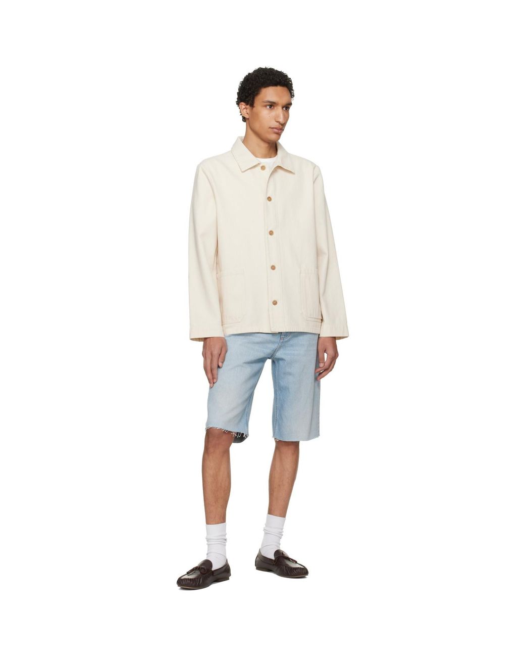 A.P.C. Blue Sam Denim Bermuda Shorts for men