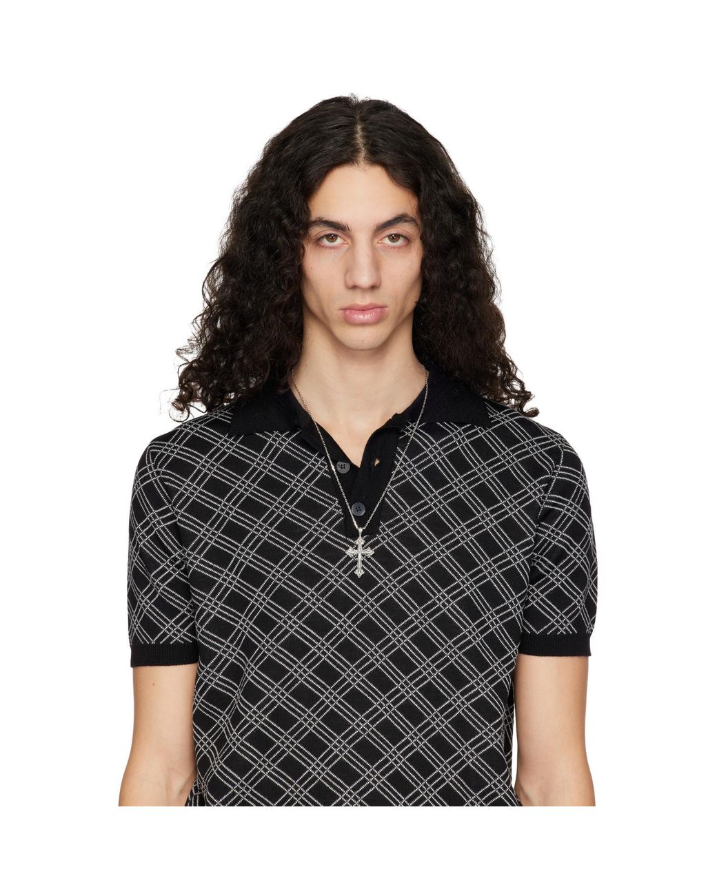 Emanuele Bicocchi Metallic Avelli Cross Necklace for men