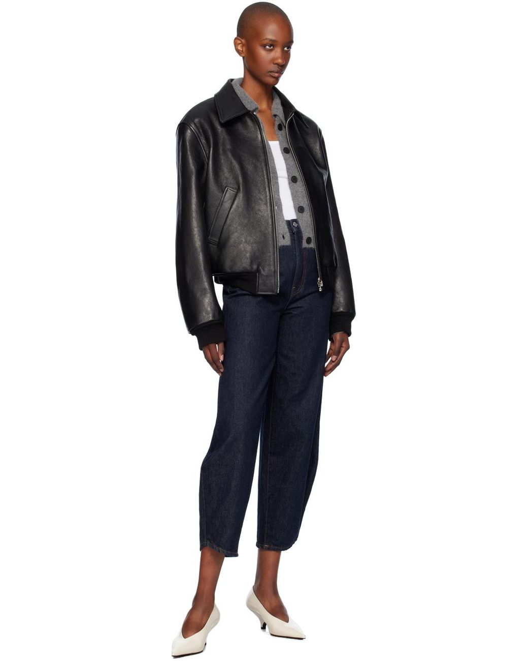 RECTO. Goatskin Leather Jacket in Black | Lyst