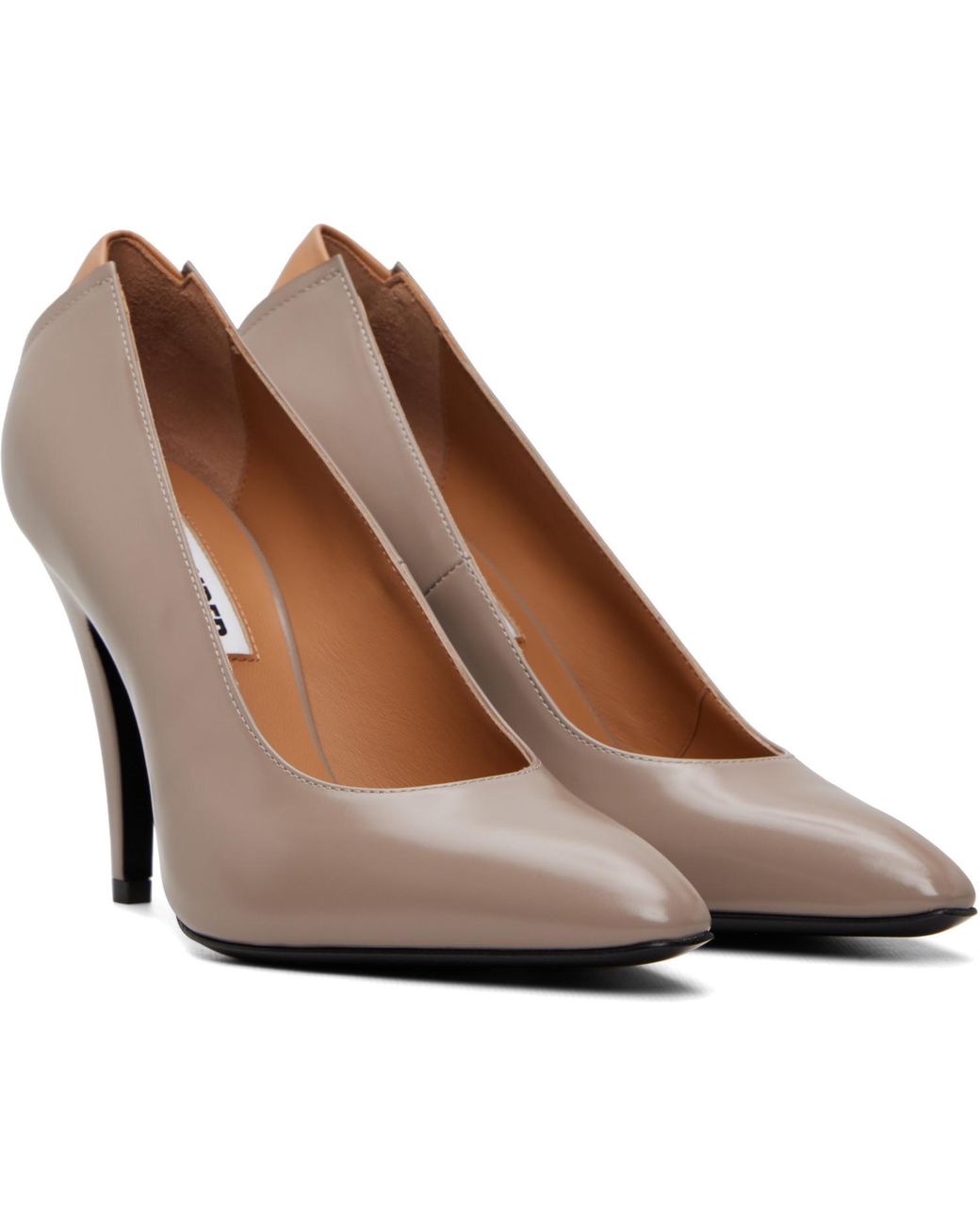 Jil Sander Brown Taupe Alma Heels