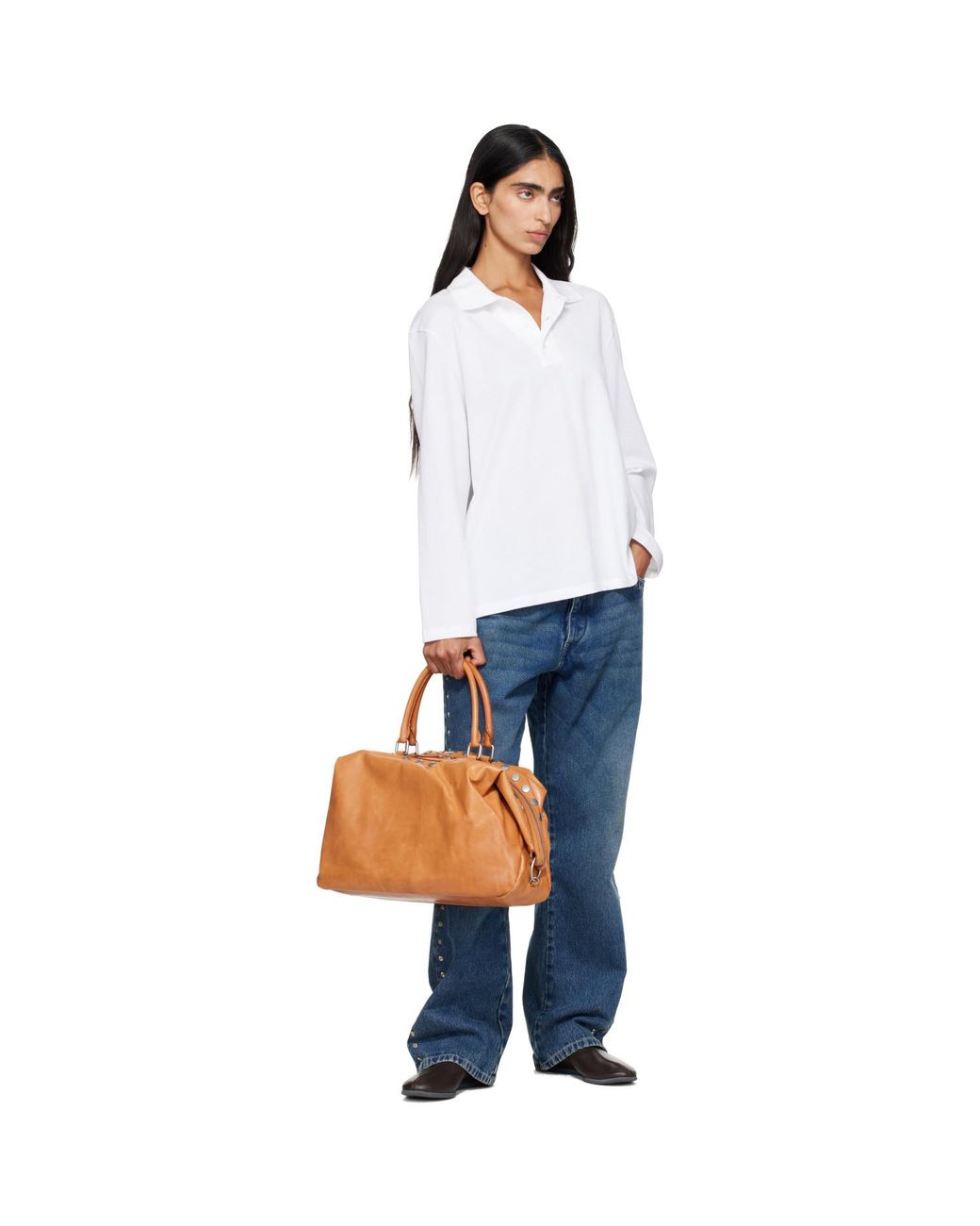 MARGE SHERWOOD Brown Dumpling Stud Bag