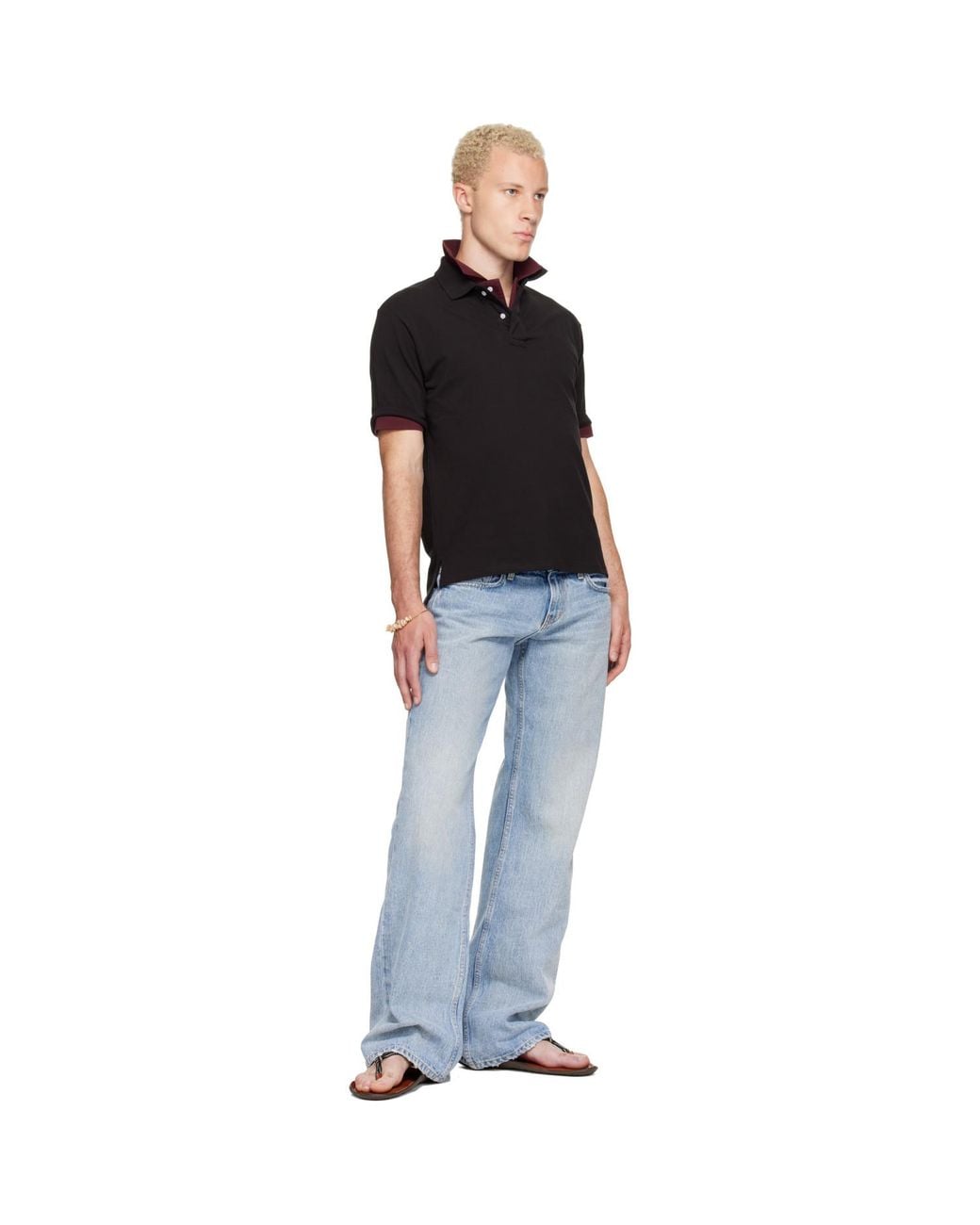 Raimundo Langlois Black Layered Polo for men
