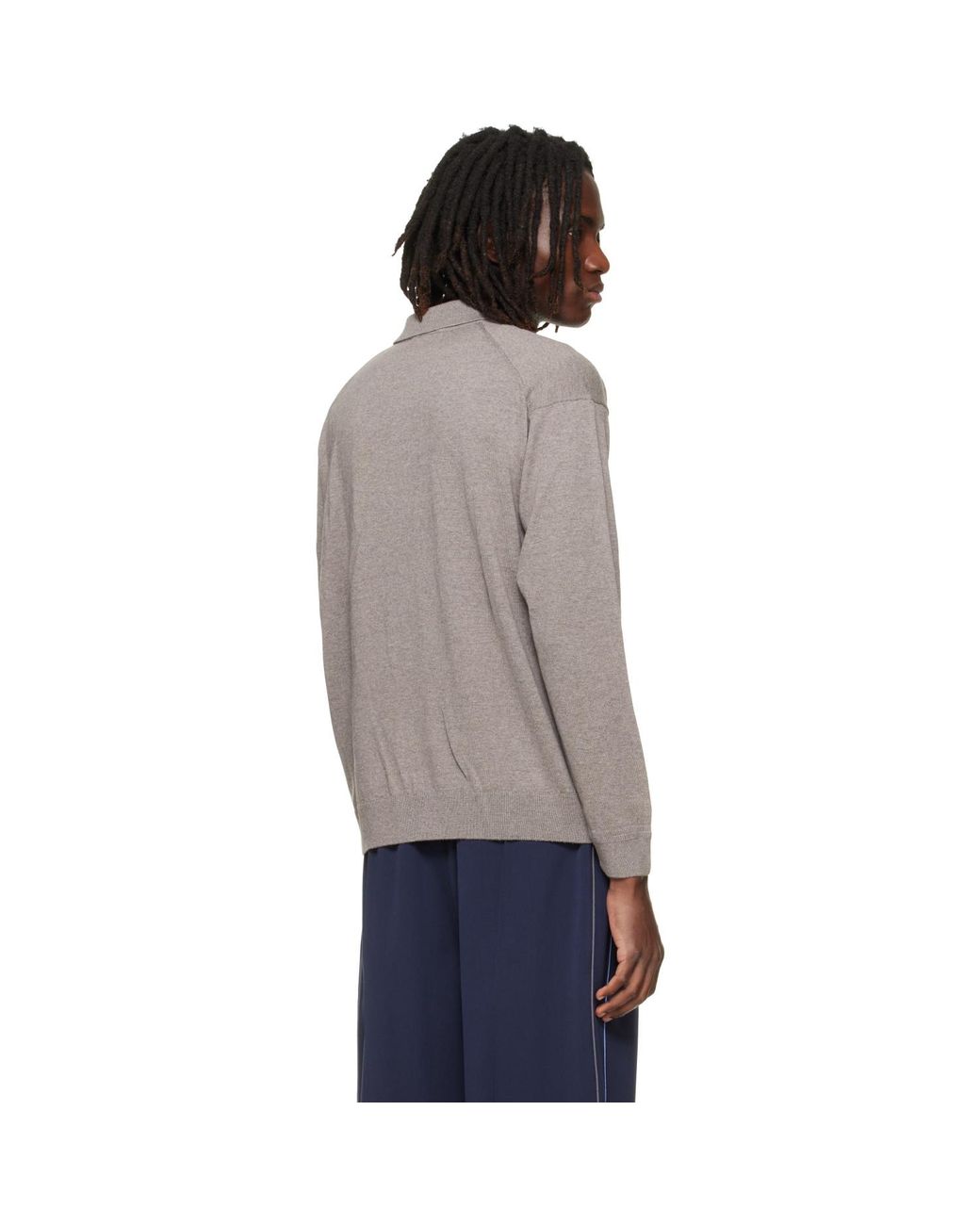 Maison Kitsuné Gray Taupe Profile Fox Comfort Polo for men