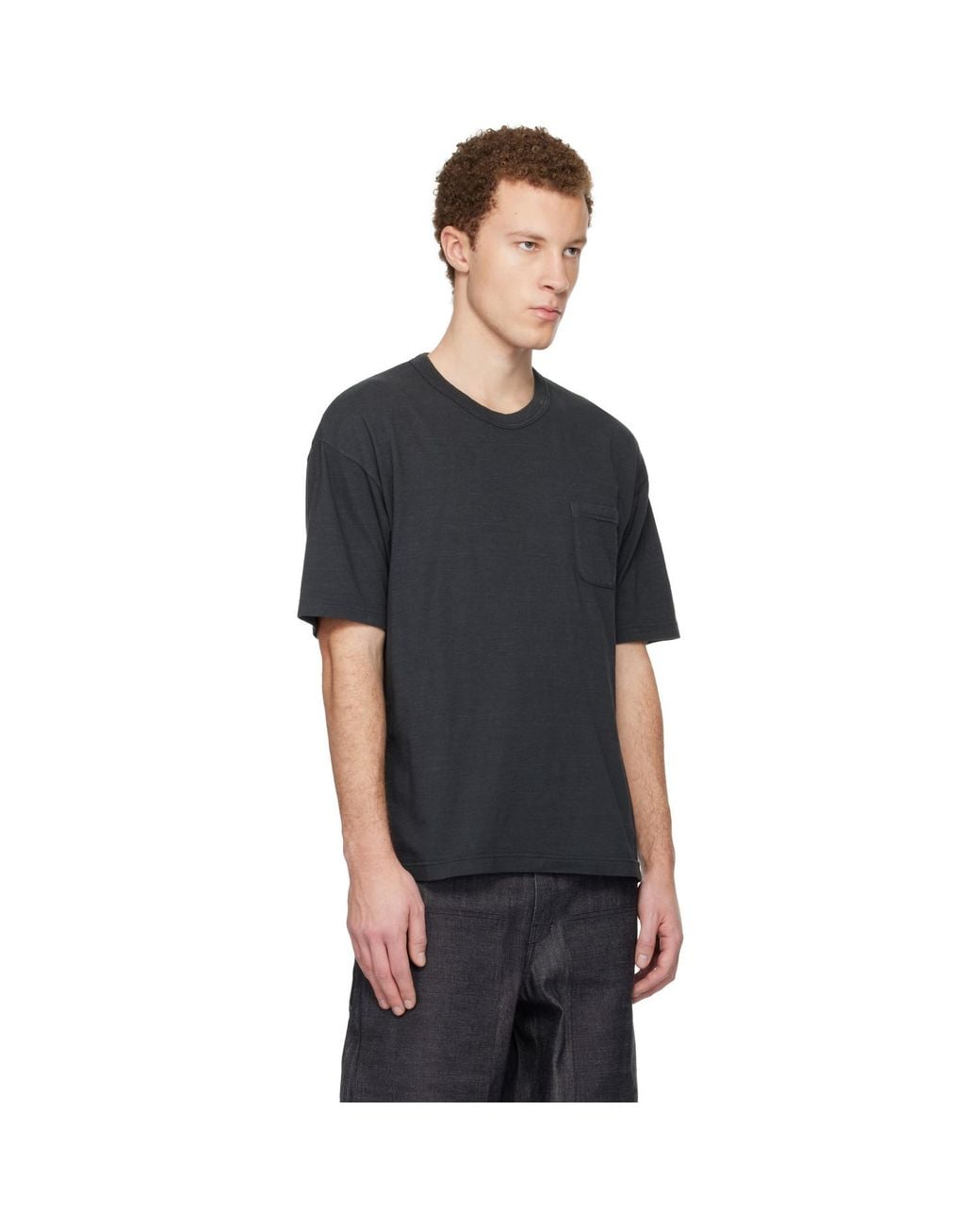 Visvim Black Jumbo S/S Dmgd T-Shirt for men