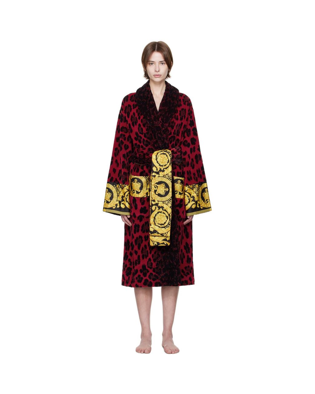 Versace Black Wild Barocco Bathrobe