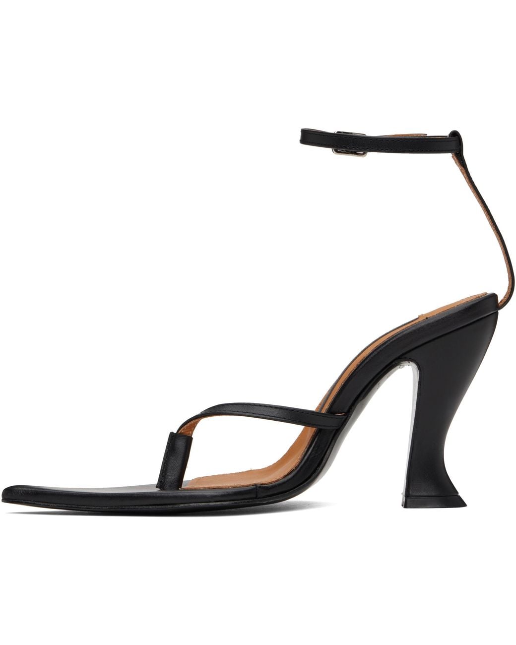 Pushbutton Black Pointy Heels