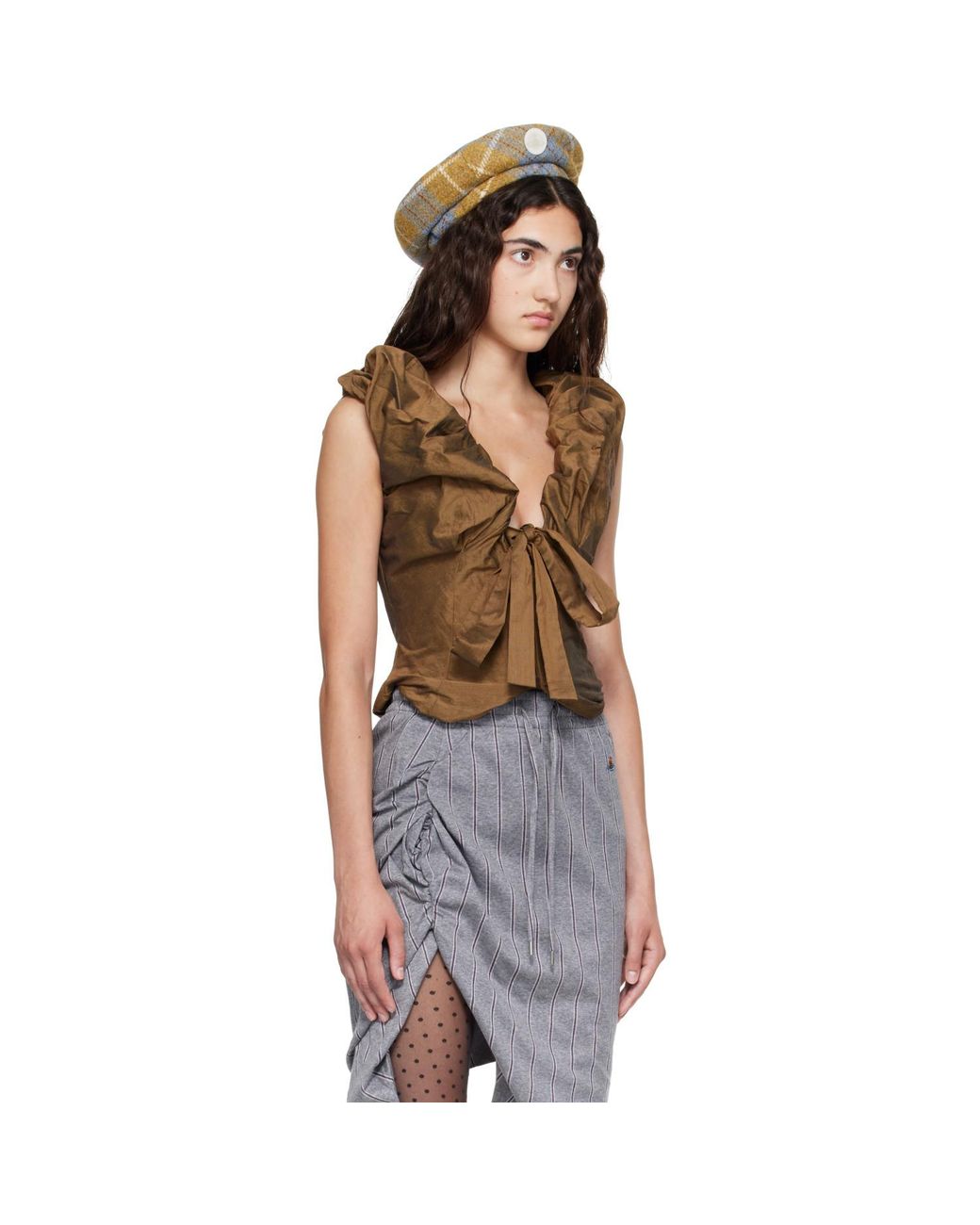 Vivienne Westwood Blue Khaki Kendall Corset Blouse