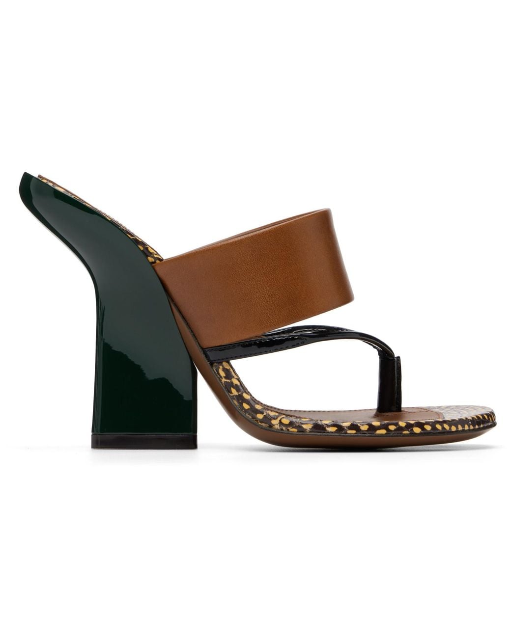 Dries Van Noten Black Leather Heeled Sandals