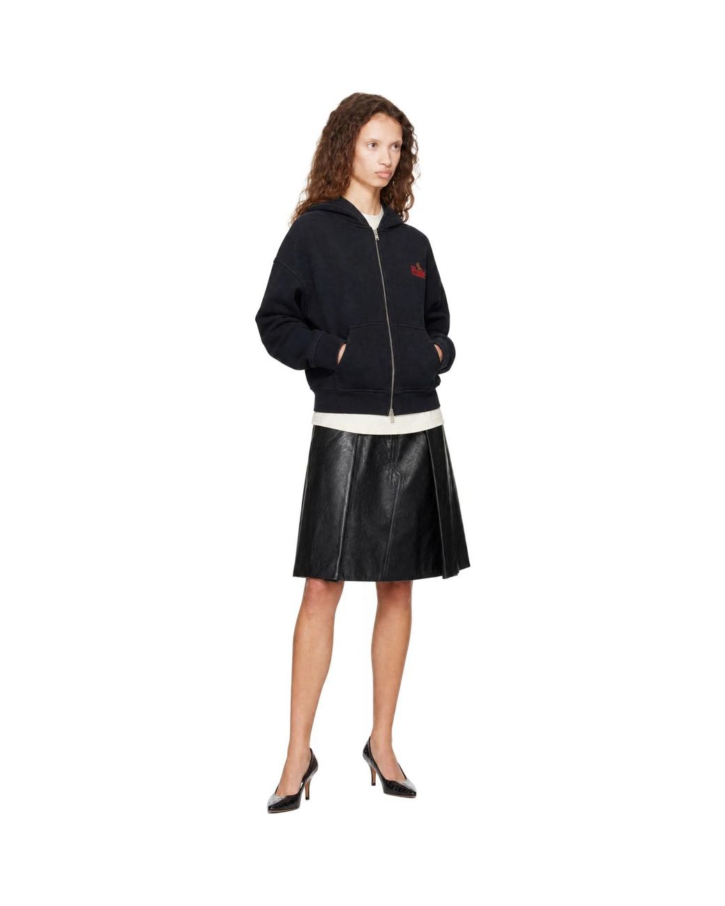 Rhude Black American Spirit' Zip-Up Hoodie