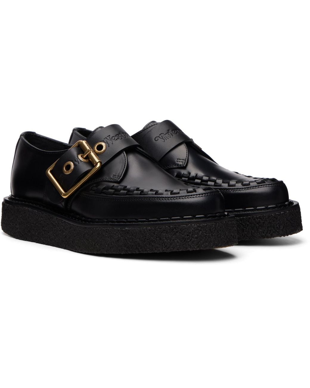 Vivienne Westwood Black George Cox Edition Point Toe Monkstraps for men