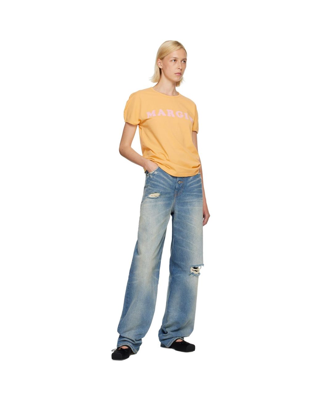 MM6 by Maison Margiela Blue Distressed Jeans