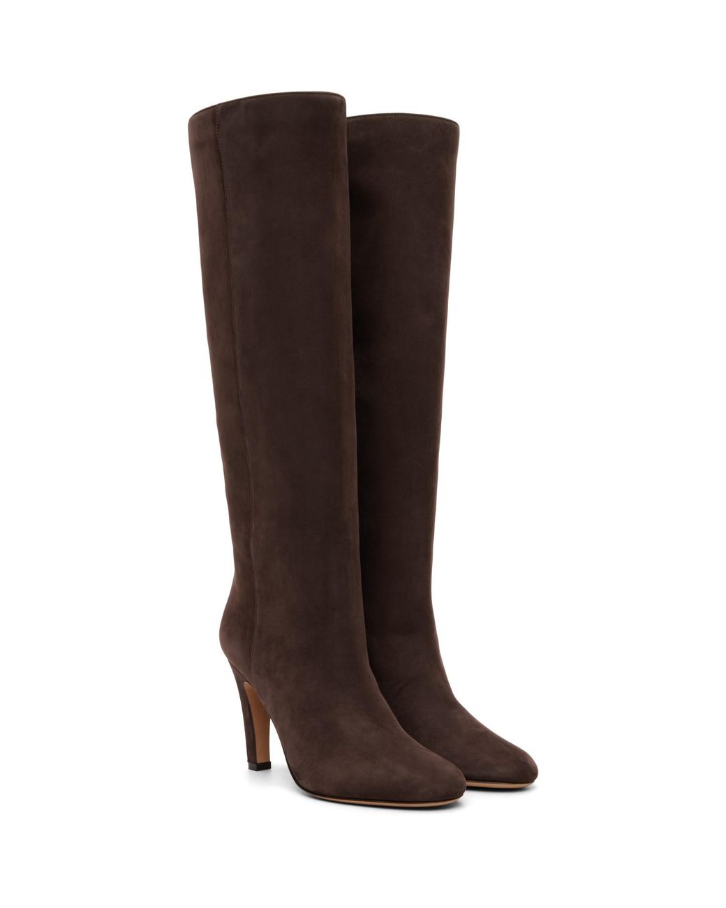 Ferragamo Brown Detailed Metal Heeled Tall Boots