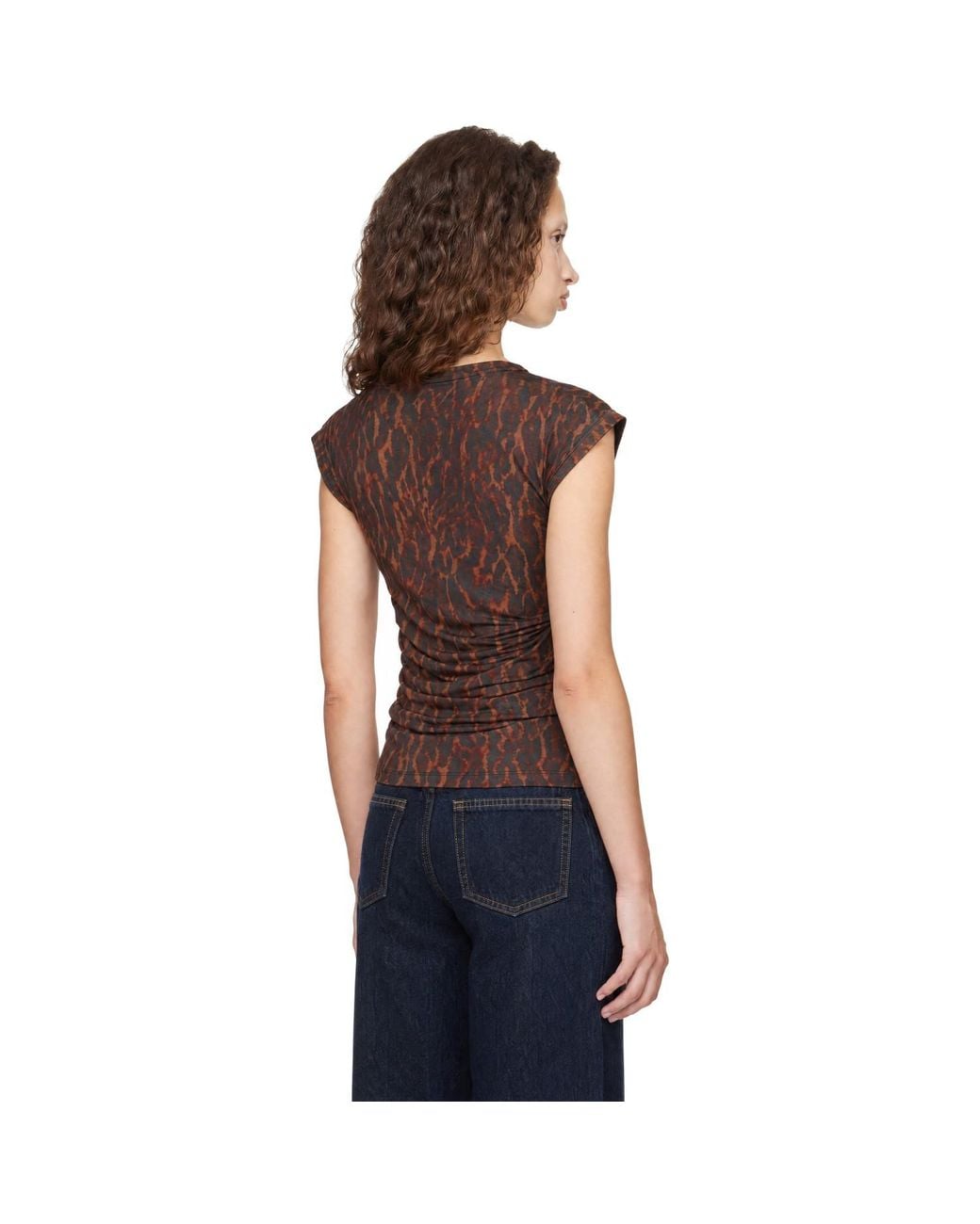 Ganni Black Draped Jersey Top