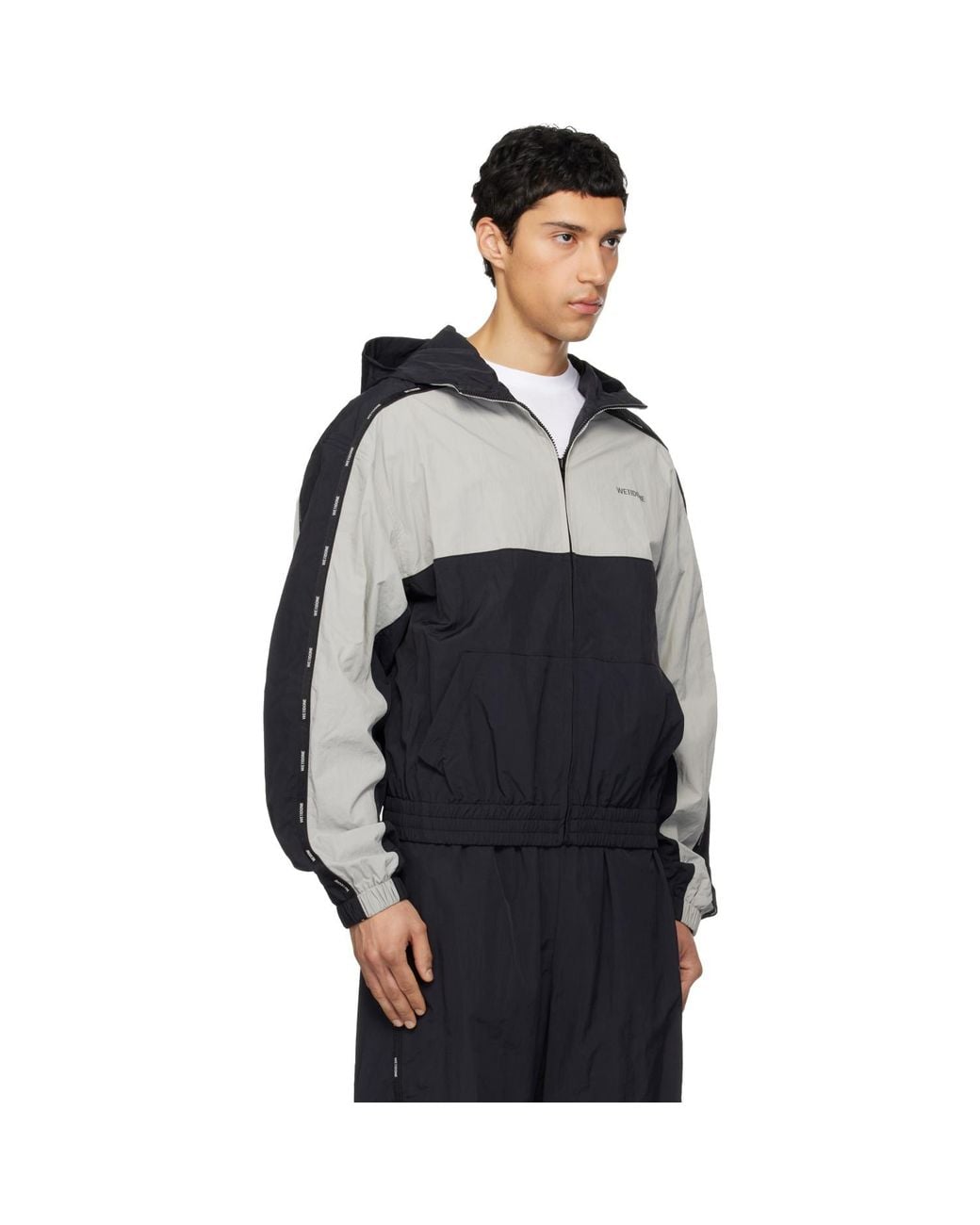 we11done Black Logo Tape Track Jacket for men