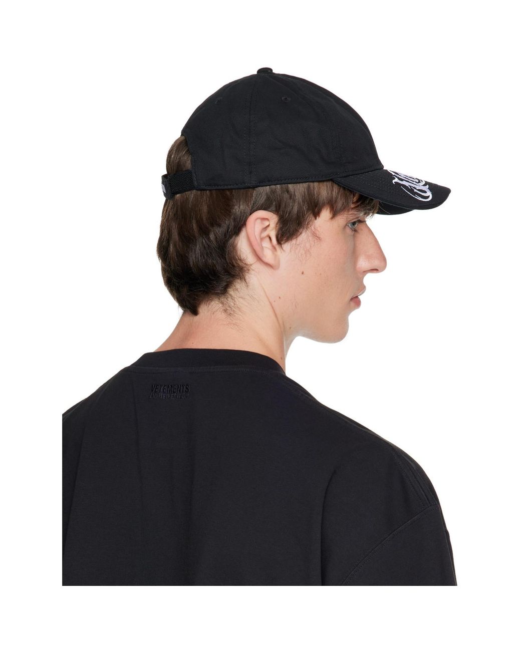 Vetements Black Metal Logo Cap for men