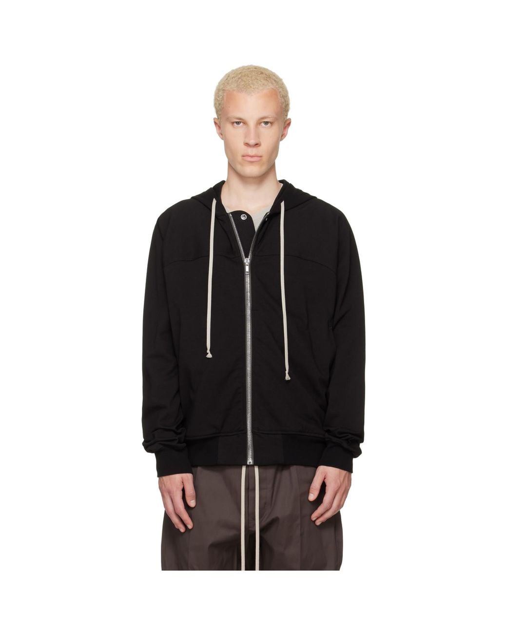Rick Owens Black Tower Windbreaker Hoodie for men